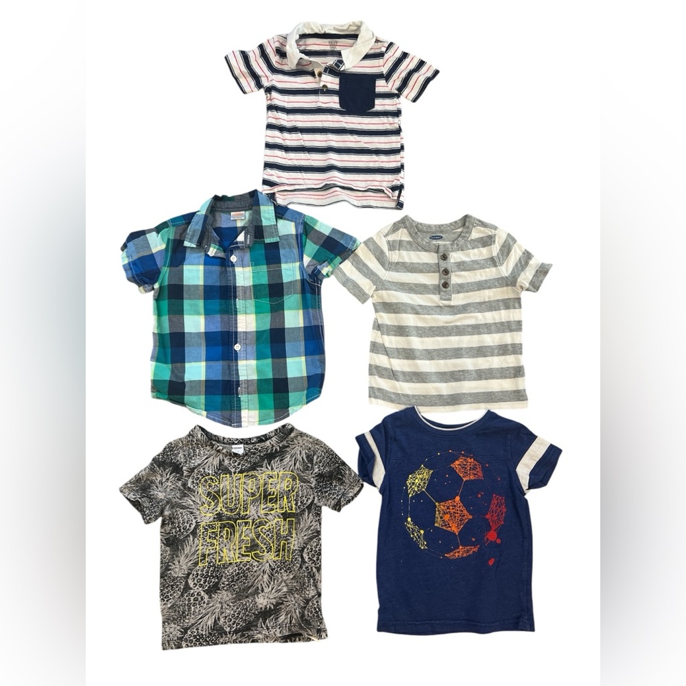 Striped and Plaid Kids Shirt Set